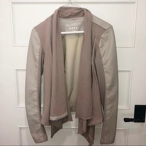 BEIGE LEATHER BLANK NYC JACKET